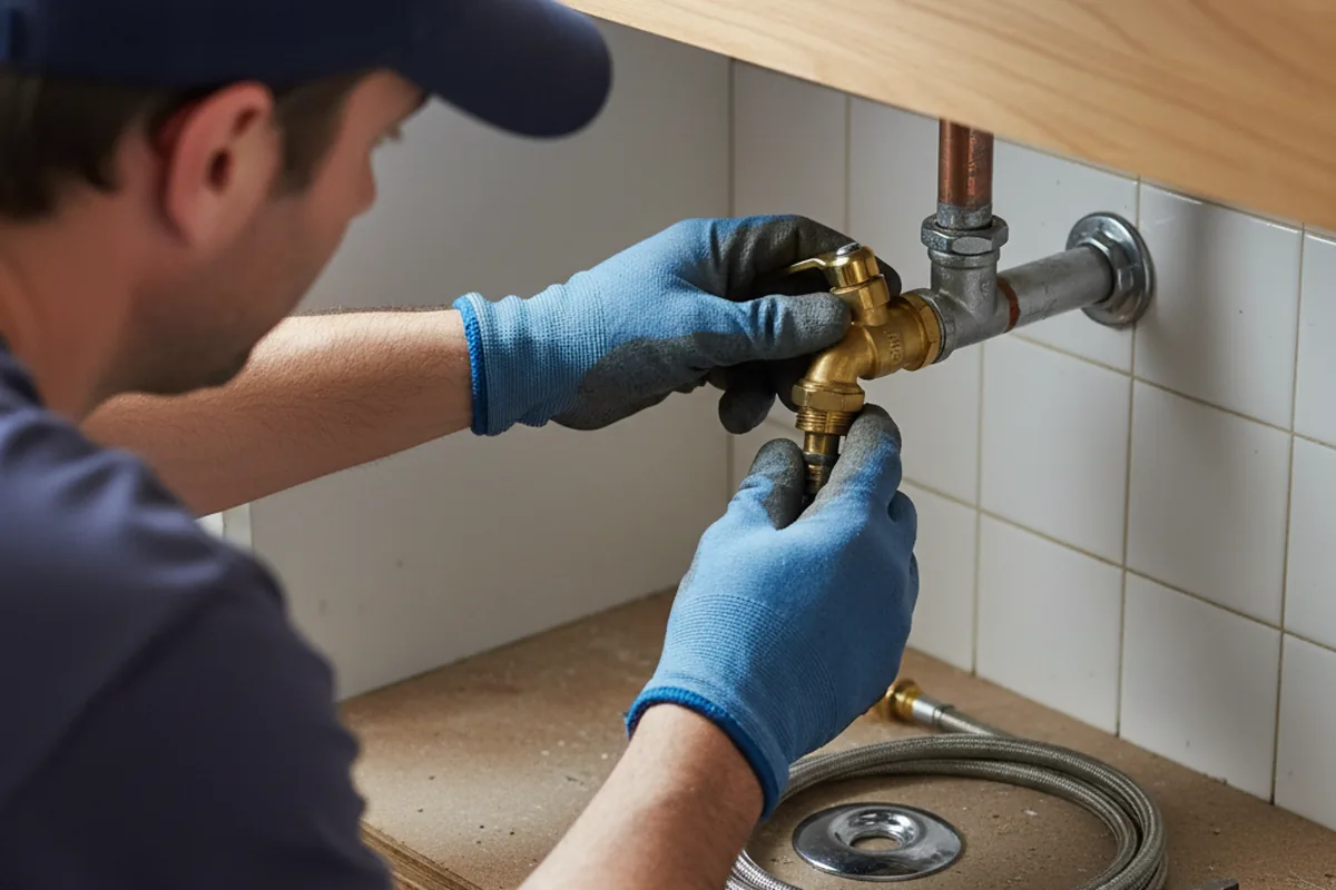 Shutoff valve and fitting work during Faucet and Fixture Repair in Encinitas